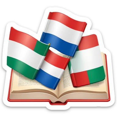 Italian to English dictionary book cover with Italian and English flags sticker