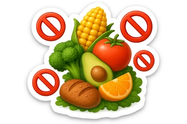 EMOJI STILE IPHONE DI UNa montagna di cibo sano con divieti 3d sparsi, IPERREALISTICO 4K sticker