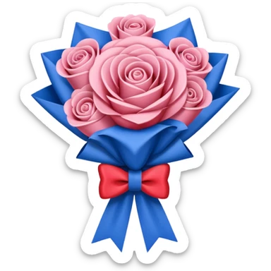 SPAM MEAT rose bouquet tied in a french flag bow sticker