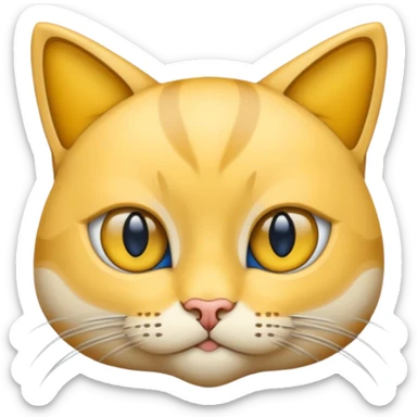 GATO AMARILLO SIN OREJAS VERDES Y OJOS AZULES sticker