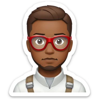 sam wilson with short hair, side-whiskers, and wear white-red safety glasses from  from captain america: civil war sticker