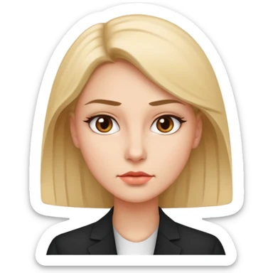 Polite, put-together, and observant. Always seems like they’re mentally five steps ahead. woman seriuos composed sleek
more dinamic emoji  sticker