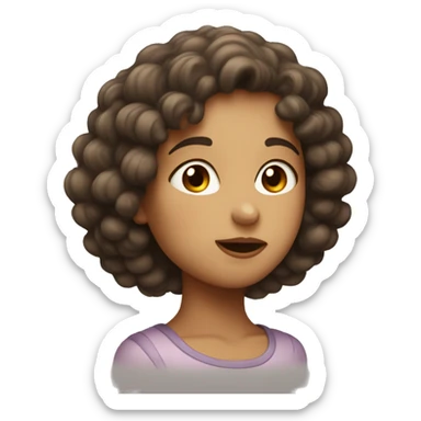 pale curlyhead with dimples kissing a girl that’s pale with dark brown hair that’s straight  sticker