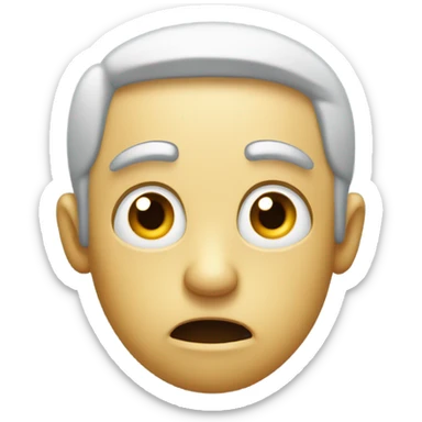 Emoji half opening his eyes because he doesn’t understand something sticker