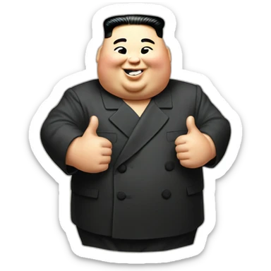 extreme fat Kim jong un thumbs up sticker
