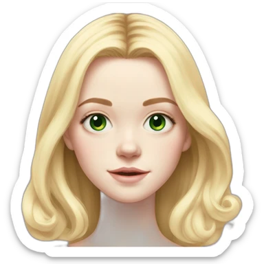 elle fanning with shoulder-length hair and green eyes sticker