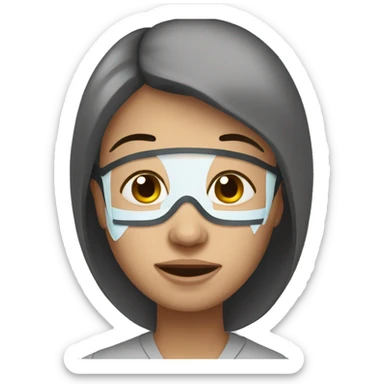 A sick mom have mask  sticker