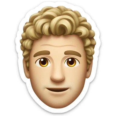 Male caucasian Tennis player with wavy hair and slight freckles sticker