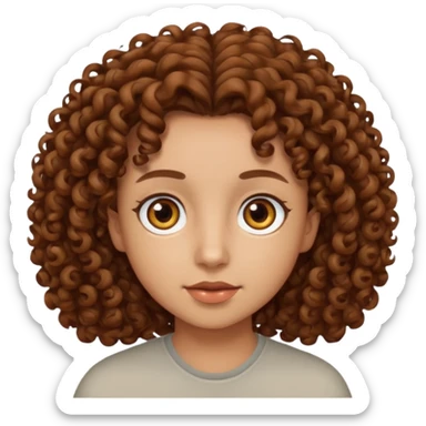 Nano con capelli ricci marroni, occhi marroni sticker