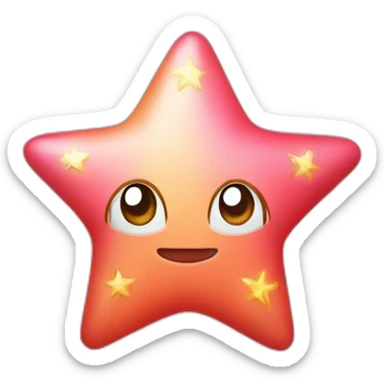 Pastel con forma de de estrella rojo con adornos de estrellas amarillas sticker