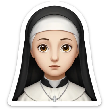 Rosalia (the singer) as a nun. (Use lux album cover as reference).  sticker