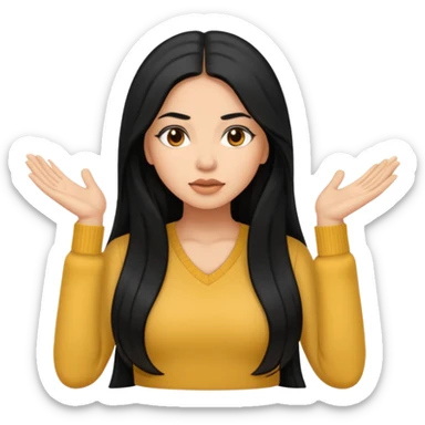 Latina women. Lightskin with long black hair doing the smh sticker