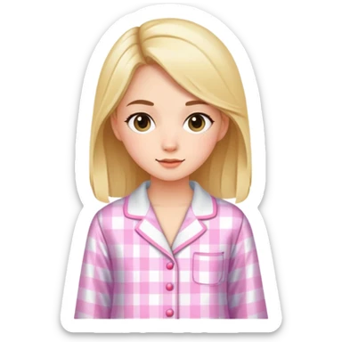 A girl wearing cute preppy PJs sticker
