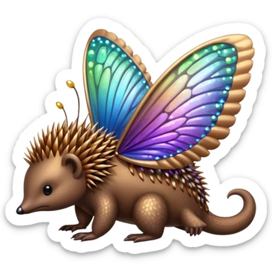 echidna with butterfly wings and sparkle sticker