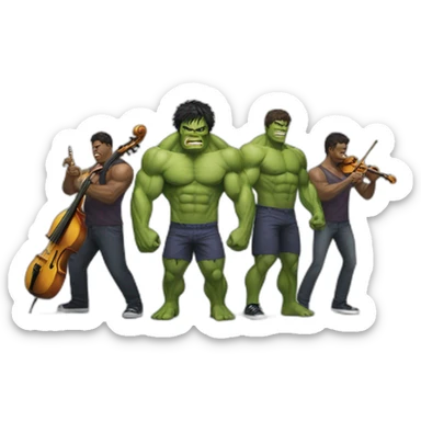 Hulk with musicians  sticker