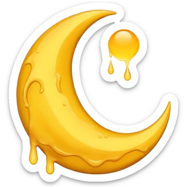 Melting waning crescent in yellow colour sticker