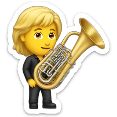 Long--blondehair-male-with-tuba-player sticker