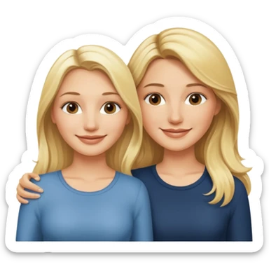 i want an emoji with 2 blonde girls like the movie "the holiday" They are not touching each other. One is Cameron Diaz, the tother Kate Winslet. They are friends.They have long hair. sticker