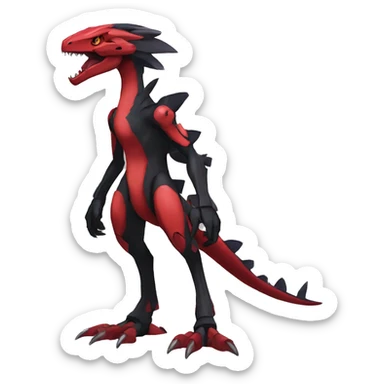  Cool Edgy Black Red Digimon-Fakemon-Raptor-Genesect-Reptile full body sticker