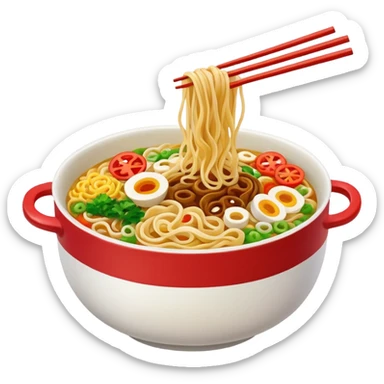 assorted Chinese noodles, cheerful and appetizing sticker