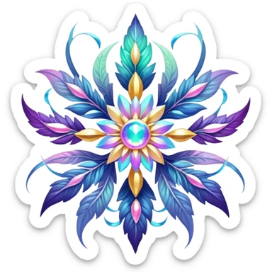 Epic divine legendary celestial flowery complex detailed iridescent aesthetic-scenery-Decorations sticker