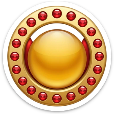 Golden circle with red gems sticker