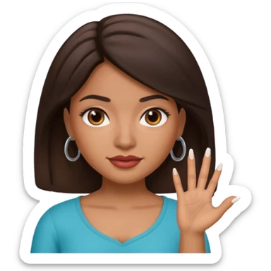 latina girl memoji with nail sticker