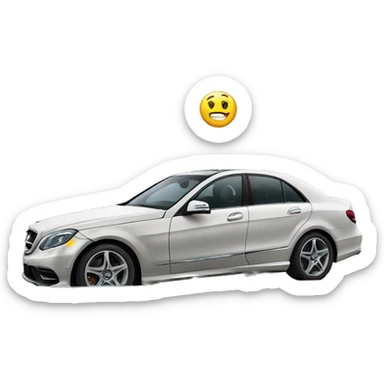 Mercedes car at the barrier sticker