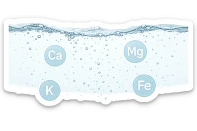 focus sull'acqua a tutto schermo e i micronutrienti contenuti in essa sticker