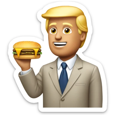 Trump with cheeseburger  sticker
