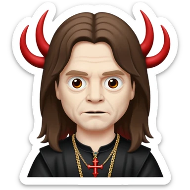 Ozzy Osbourne as half an angel, and the other half a devil sticker
