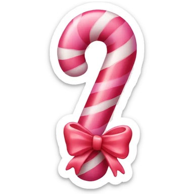 Pink candy cane with a bow  sticker