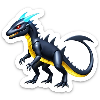 Shiny Edgy epic Salandit-Genesect-Miraidon-Fakémon-hybrid-creature (full body)  sticker