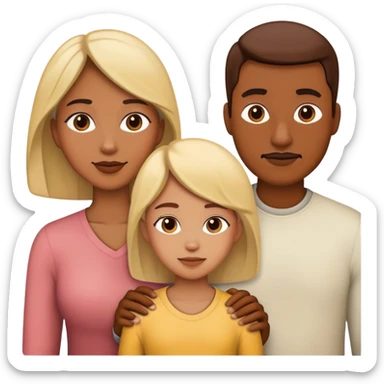 Family with mom dad son daughter sticker