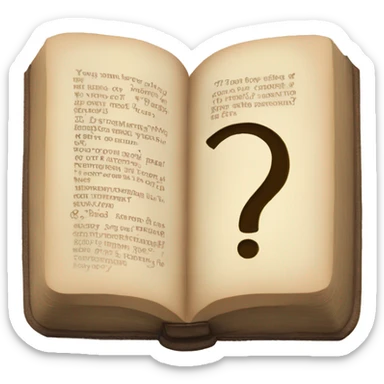 An open Bible with a question mark sticker