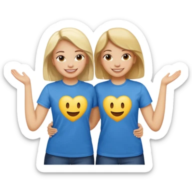 Two Girls with their arms around each other at summer camp sticker