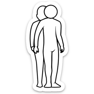 full body very skinny male figure standing sticker