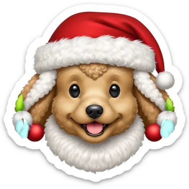 poodle santa sticker