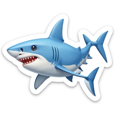 Un tiburón con zapatos azules  sticker