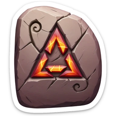 light up runes carved into rock Burgundy sticker