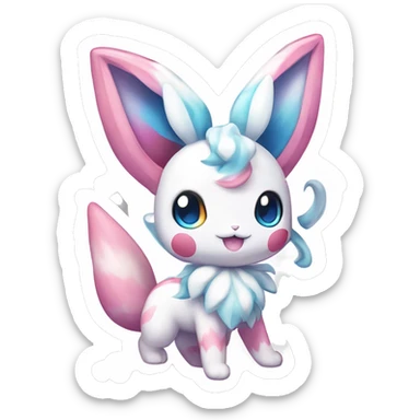 Kawaii Gorgeous Beautiful Shiny Sparkly Sylveon-Pokémon full body sticker sticker