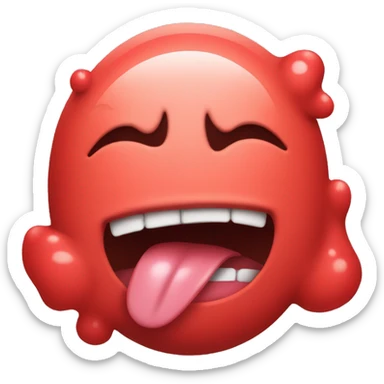 tongue out emoji sweaty red face groaning sticker