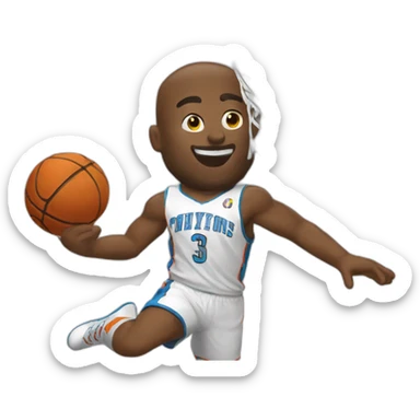 Un gars qui dunk au basket sticker