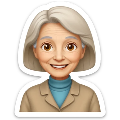 In medieval fairy tales, a kind and amiable grandmother dressed in plain clothes sticker