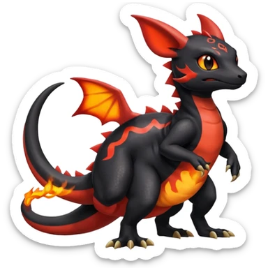 Salandit-Umbreon-Charmeleon-Fakémon-hybrid-creature (full body)  sticker