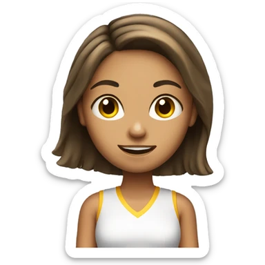 A brunette tan girl playing tennis sticker