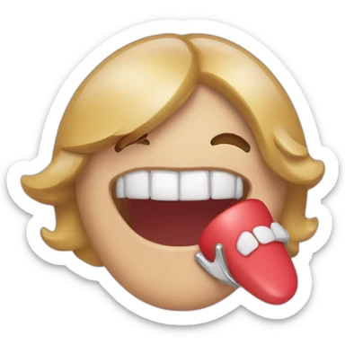 personal massager in a womans mouth nice sticker