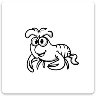 senior lobster with white hair and glasses, elderly lobster character with white eyebrows and whiskers, wearing round glasses sticker