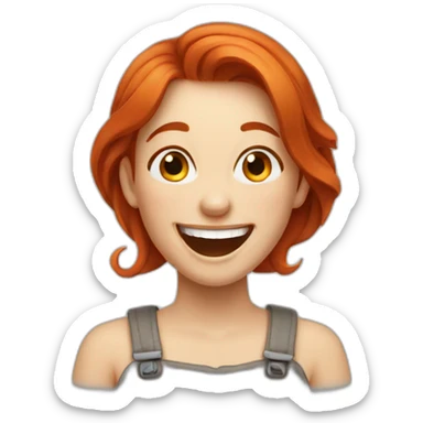 Redhead girl laughing sticker