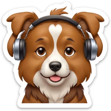 chien qui écoute la musique sticker